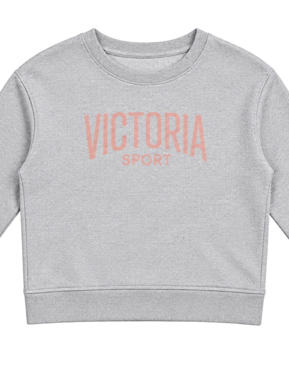 Victoria Sport Girls' Grey Crewneck Sweatshirt with Pink Logo